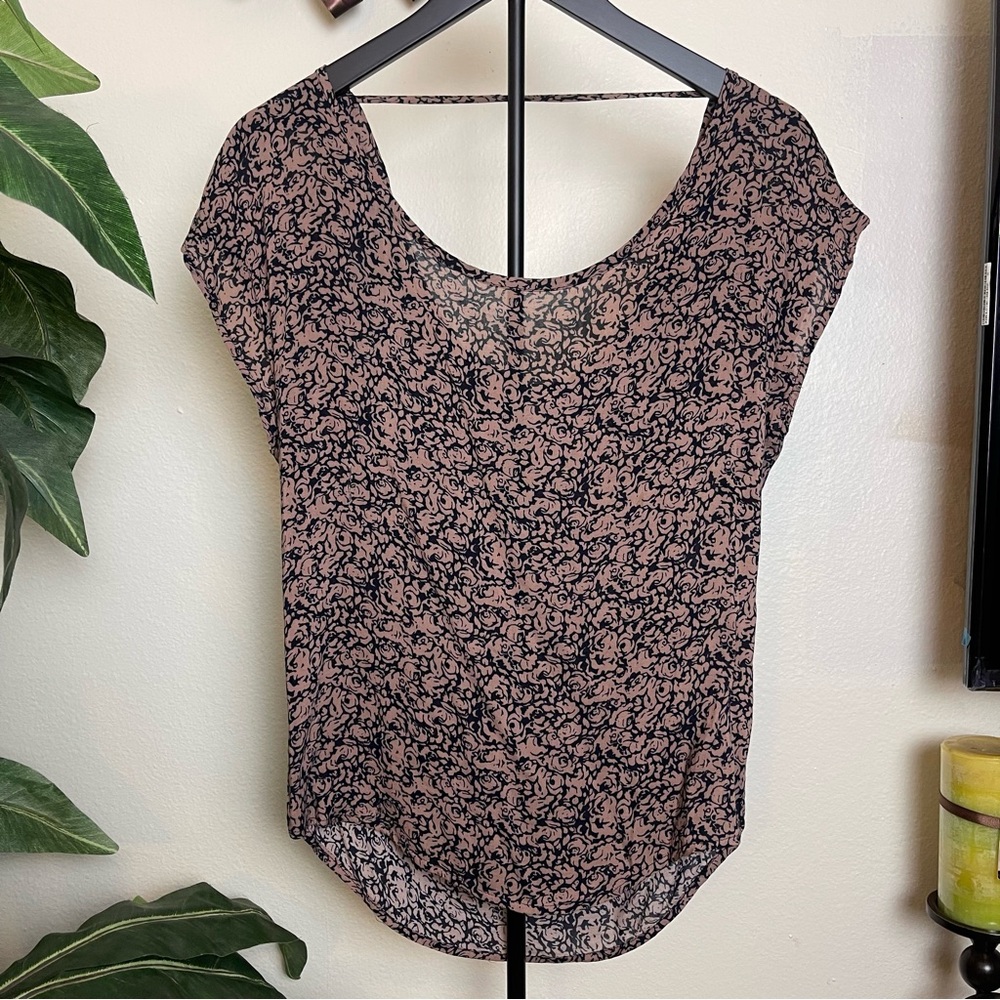 Sweet Claire Black and Pink Floral Blouse